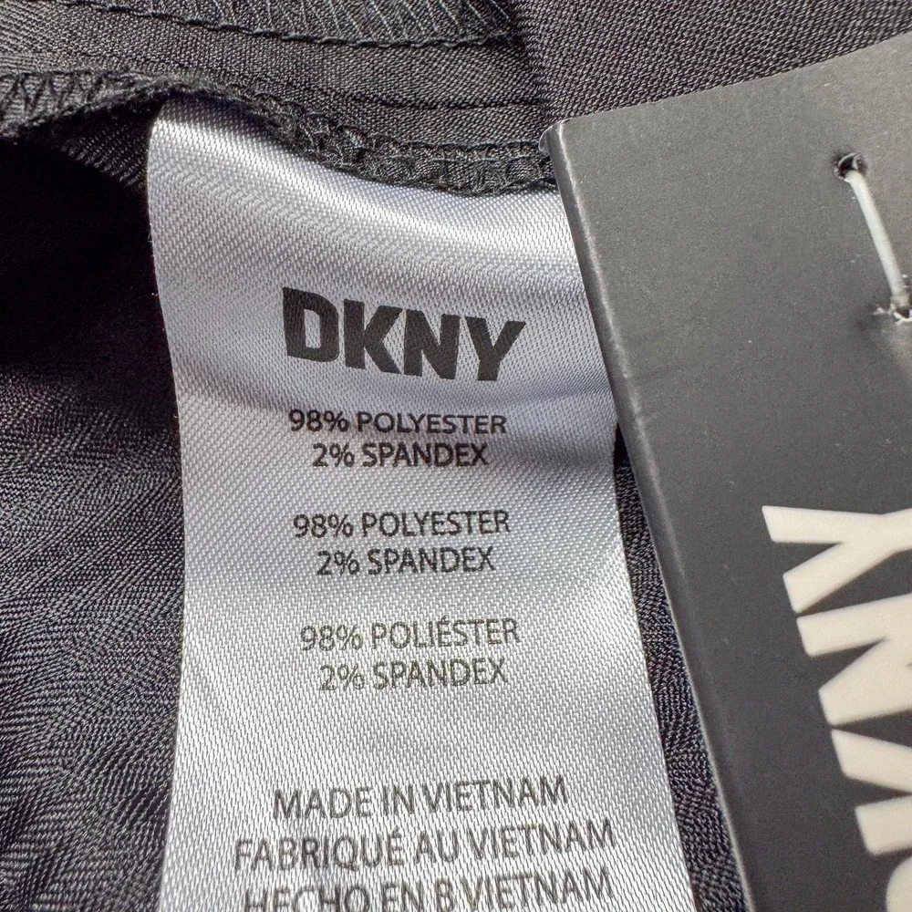 DKNY Dress Pants Mens 34 Black‎ Stretch Skinny Fit Flat Front 36x29 NEW $70